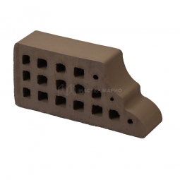 Кирпич фасонный керамический «Коричневый» пустотелый одинарный карнизный