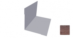 Угол внутренний Первая Кровельная 75х75 (декоративно-полимерное покрытие) 3м дуб темный 3D