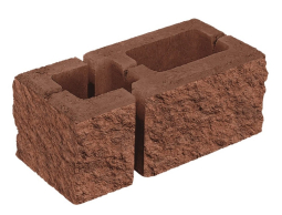 Заборный блок колотый, финишный, 260х190х140мм, 120х190х140мм, клинкер