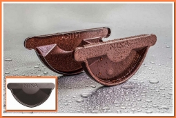 Заглушка желоба Nika D125 NL-805 Серо-Коричневый