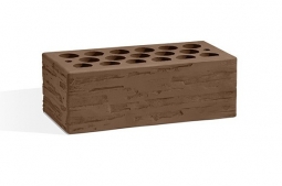 Кирпич лицевой керамический Шоколад «Дикий камень» пустотелый полуторный пустотность 36%