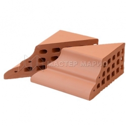 Кирпич карнизный керамический «Абрикос» пустотелый угловой