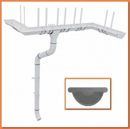 Водосточная система металлическая Nika, комплект дома 6х6 RAL7004 Серый