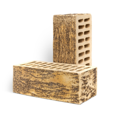 Кирпич лицевой керамический «Слоновая кость» «Береста» пустотелый утолщенный