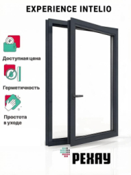 Пластиковое окно РЕХАУ INTELIO 6 камер, 80мм одностворчатое, Антрацит
