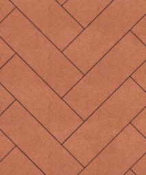 Тротуарная плитка Поревит Паркет Гранит Оранжевый 80 мм 600х200