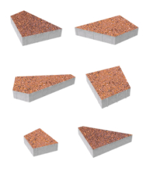 Тротуарная плитка Поревит Мозаика Гранит Барселона 80 мм 6 плит