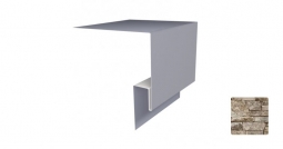 Планка откосная сложная Первая Кровельная «Брус» 75х200 (декоративно-полимерное покрытие) 2м камень