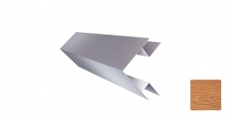 Угол наружный сложный Первая Кровельная «Брус» 75х75 (декоративно-полимерное покрытие) 2м золотой орех