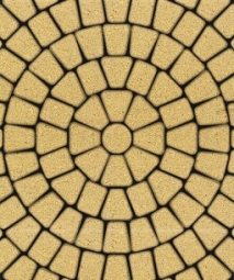 Тротуарная плитка Поревит Классико Желтый 60 мм 3 камня круговая