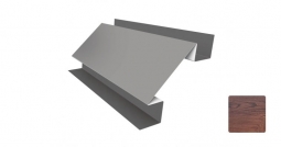 Угол внутренний сложный Первая Кровельная «Брус» 75х75 (декоративно-полимерное покрытие) 3м дуб темный матовый