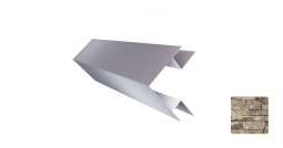 Угол наружный сложный Первая Кровельная «Брус» 75х75 (декоративно-полимерное покрытие) 2м камень