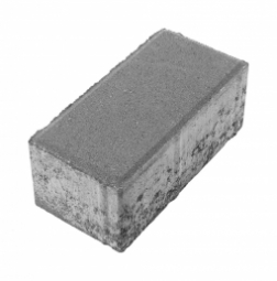 Тротуарная плитка Берит Прямоугольник Серая 200х100х80 на сером цементе