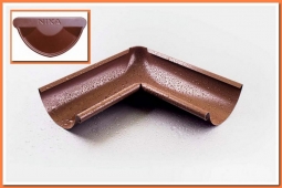 Внутренний угол желоба Nika D125х90 RAL8017 Шоколад