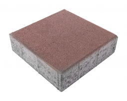 Тротуарная плитка Берит Квадрат Коричневая 300х300х80 на сером цементе