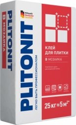 Клей для плитки Plitonit В-мозайка белый 25кг