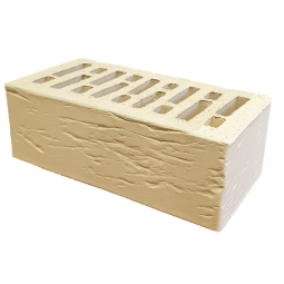 Кирпич лицевой керамический «Слоновая кость» «Рустик» пустотелый утолщенный